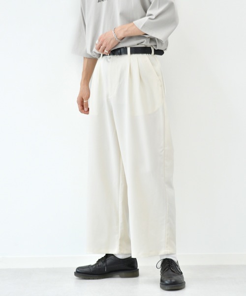 kutir（クティール）の「２タックワイドスラックスパンツ（その他パンツ・メンズ・ブラック/オフホワイト/ダークブラウン/ライトグリーン・MEDIUM/LARGE/SMALL）」の15枚目の写真