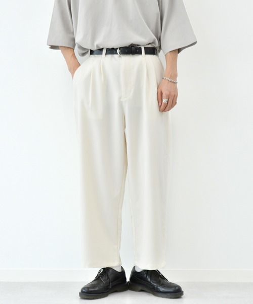 kutir（クティール）の「２タックワイドスラックスパンツ（その他パンツ・メンズ・ブラック/オフホワイト/ダークブラウン/ライトグリーン・MEDIUM/LARGE/SMALL）」の18枚目の写真