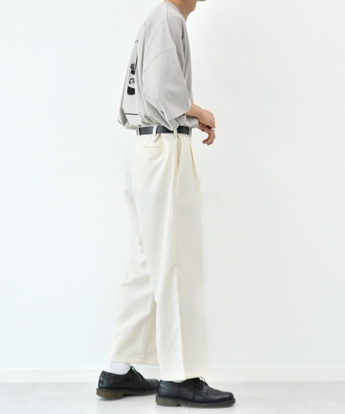 kutir（クティール）の「２タックワイドスラックスパンツ（その他パンツ・メンズ・ブラック/オフホワイト/ダークブラウン/ライトグリーン・MEDIUM/LARGE/SMALL）」の14枚目の写真