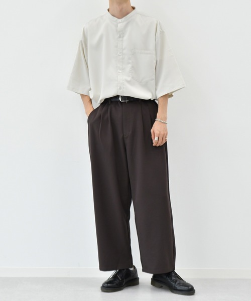 kutir（クティール）の「２タックワイドスラックスパンツ（その他パンツ・メンズ・ブラック/オフホワイト/ダークブラウン/ライトグリーン・MEDIUM/LARGE/SMALL）」の20枚目の写真