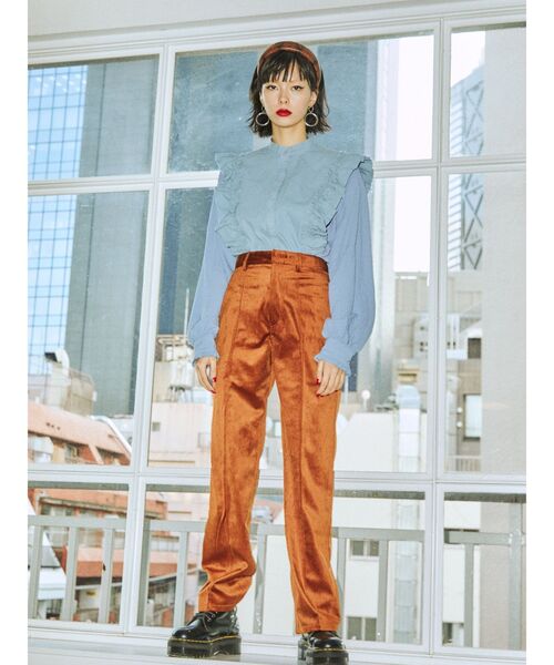 jouetie（ジュエティ）の「センターピンタックストレートパンツ（その他パンツ・レディース・ブラック/ブラウン/ブルー/その他1・MEDIUM）」の6枚目の写真