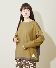 CUBE SUGAR（キューブシュガー）の「天竺×布帛×フライス 裾紐入り プルオーバー（Tシャツ/カットソー）」