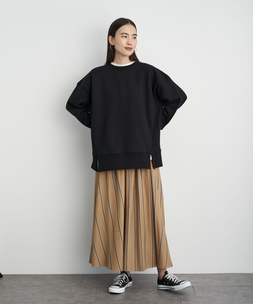 AMERICAN HOLIC(アメリカンホリック)の「前フリドロップショルダー裏毛チュニック *●(Tシャツ/カットソー・レディース・ブラック/ブラウン/グリーン/ライトベージュ・MEDIUM/LARGE)」の18枚目の写真