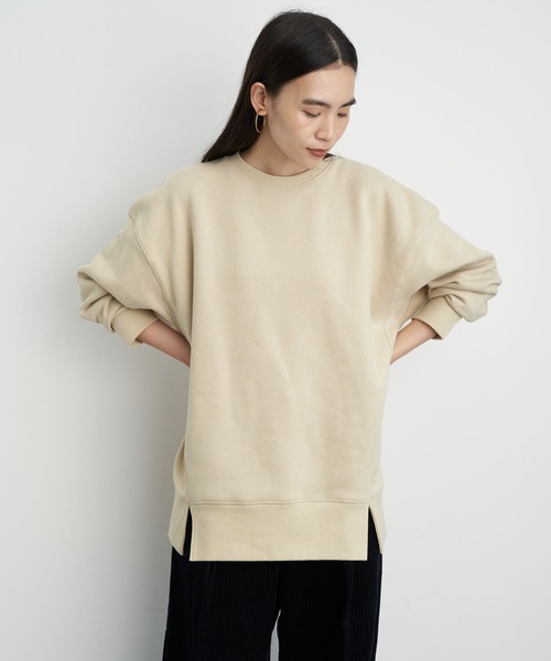 AMERICAN HOLIC(アメリカンホリック)の「前フリドロップショルダー裏毛チュニック *●(Tシャツ/カットソー・レディース・ブラック/ブラウン/グリーン/ライトベージュ・MEDIUM/LARGE)」の12枚目の写真