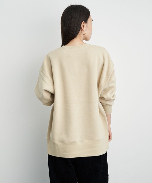 AMERICAN HOLIC(アメリカンホリック)の「前フリドロップショルダー裏毛チュニック *●(Tシャツ/カットソー・レディース・ブラック/ブラウン/グリーン/ライトベージュ・MEDIUM/LARGE)」の8枚目の写真