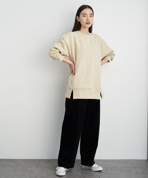 AMERICAN HOLIC(アメリカンホリック)の「前フリドロップショルダー裏毛チュニック *●(Tシャツ/カットソー・レディース・ブラック/ブラウン/グリーン/ライトベージュ・MEDIUM/LARGE)」の14枚目の写真
