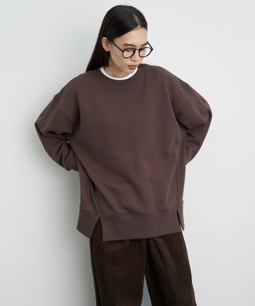 AMERICAN HOLIC(アメリカンホリック)の「前フリドロップショルダー裏毛チュニック *●(Tシャツ/カットソー・レディース・ブラック/ブラウン/グリーン/ライトベージュ・MEDIUM/LARGE)」の11枚目の写真