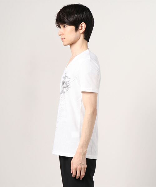 TORNADO MART（トルネードマート）の「TORNADO MART∴リンクスリリィ＆タイポＰＴＴシャツ（Tシャツ/カットソー・メンズ・ホワイト/ブラック/グリーン・MEDIUM/LARGE/LL）」の4枚目の写真