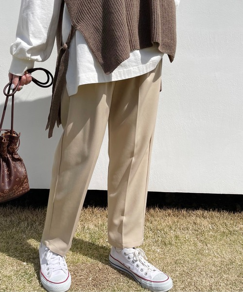 Ambre Neige（アンブルネージュ）の「ハイウエストタックパンツ／【WEB/EC限定商品】（その他パンツ・レディース・ベージュ/グリーン系その他/モカ・FREE）」の16枚目の写真