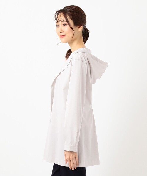 J.PRESS Ladies(J.プレス レディス)の「【洗える】ライトツイルジャージー フーデッド カーディガン(カーディガン/ボレロ・レディース・ベージュ系/ネイビー系・SMALL)」の5枚目の写真