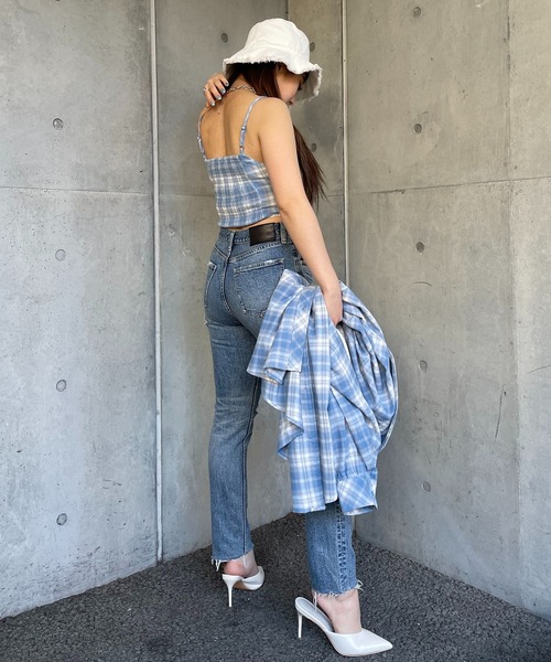 SPIRALGIRL(スパイラルガール)の「チェックビスチェ(キャミソール・レディース・パープル/ブルー/グリーン・FREE)」の8枚目の写真