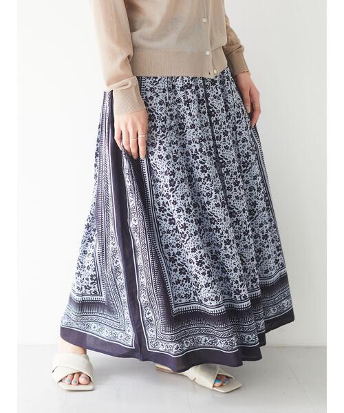 CRAFT STANDARD BOUTIQUE（クラフトスタンダードブティック）の「パネル柄小花スカート　＊◇（スカート・レディース・レッド/ブルー/アイボリー・FREE）」の18枚目の写真