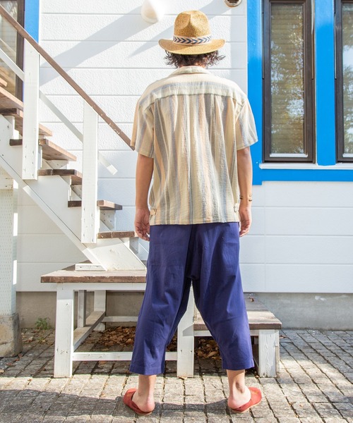 チャイハネ（チャイハネ）の「【チャイハネ】南インド織りモルジブメンズシャツ（シャツ/ブラウス・メンズ・ベージュ/ブラウン/グリーン・FREE）」の8枚目の写真