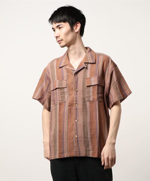 チャイハネ（チャイハネ）の「【チャイハネ】南インド織りモルジブメンズシャツ（シャツ/ブラウス・メンズ・ベージュ/ブラウン/グリーン・FREE）」の15枚目の写真