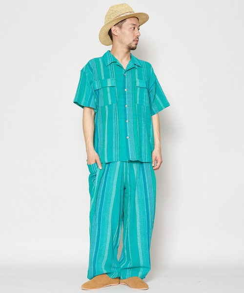 チャイハネ（チャイハネ）の「【チャイハネ】南インド織りモルジブメンズシャツ（シャツ/ブラウス・メンズ・ベージュ/ブラウン/グリーン・FREE）」の22枚目の写真