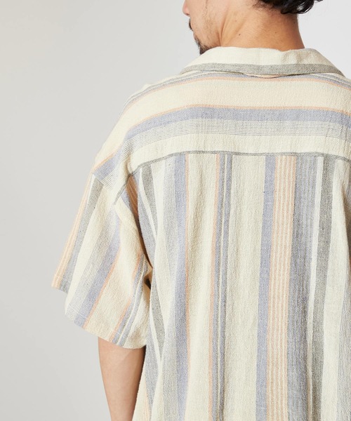 チャイハネ（チャイハネ）の「【チャイハネ】南インド織りモルジブメンズシャツ（シャツ/ブラウス・メンズ・ベージュ/ブラウン/グリーン・FREE）」の12枚目の写真