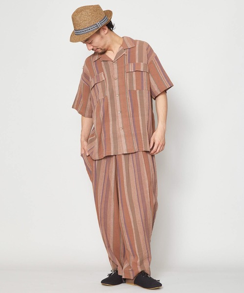 チャイハネ（チャイハネ）の「【チャイハネ】南インド織りモルジブメンズシャツ（シャツ/ブラウス・メンズ・ベージュ/ブラウン/グリーン・FREE）」の16枚目の写真