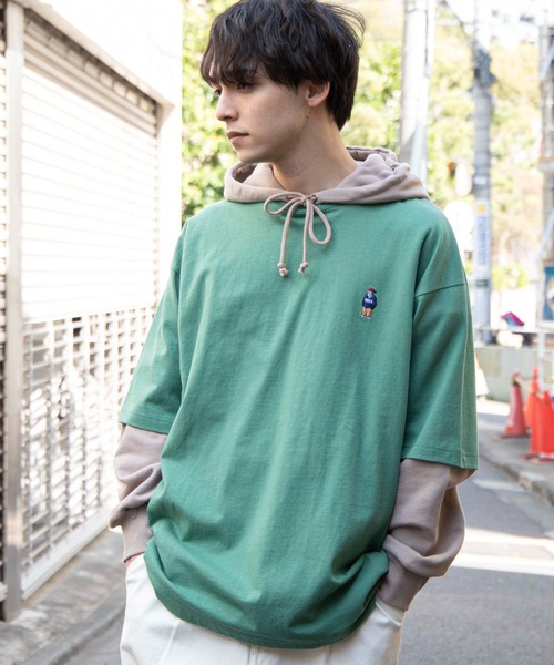 BEN DAVIS（ベンデイビス）の「∴WEGO/別注ベンデイビス刺繍ビッグTシャツ（Tシャツ/カットソー・メンズ・ダークグリーン/ベージュ系その他/グリーン/ホワイト/ライトパープル/スミクロ/サックスブルー/グリーン系その他/イエロー/アイボリー/マスタード/ダークオレンジ/ワイン・LARGE/SMALL/MEDIUM）」の7枚目の写真