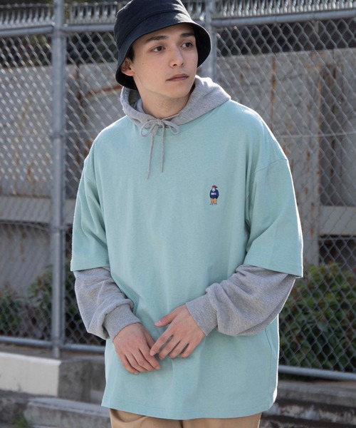 BEN DAVIS（ベンデイビス）の「∴WEGO/別注ベンデイビス刺繍ビッグTシャツ（Tシャツ/カットソー・メンズ・ダークグリーン/ベージュ系その他/グリーン/ホワイト/ライトパープル/スミクロ/サックスブルー/グリーン系その他/イエロー/アイボリー/マスタード/ダークオレンジ/ワイン・LARGE/SMALL/MEDIUM）」の8枚目の写真