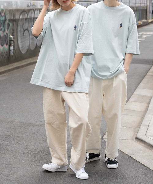 BEN DAVIS（ベンデイビス）の「∴WEGO/別注ベンデイビス刺繍ビッグTシャツ（Tシャツ/カットソー・メンズ・ダークグリーン/ベージュ系その他/グリーン/ホワイト/ライトパープル/スミクロ/サックスブルー/グリーン系その他/イエロー/アイボリー/マスタード/ダークオレンジ/ワイン・LARGE/SMALL/MEDIUM）」の18枚目の写真