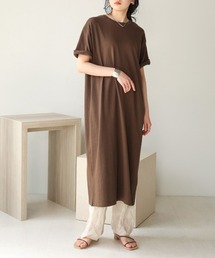 【WEB限定】USコットンバックスリット半袖カットワンピース