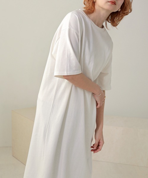 Bab（バブ）の「【WEB限定】USコットンバックスリット半袖カットワンピース（ワンピース・レディース・チャコールグレー/ブラック/パープル/グレー系その他/ブラウン/オフホワイト・FREE）」の12枚目の写真