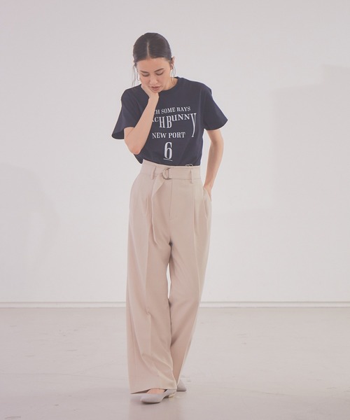 Abahouse Devinette（ドゥヴィネット）の「【Mylanka】ロゴプリントTシャツ（Tシャツ/カットソー・レディース・ネイビー・フリー）」の4枚目の写真