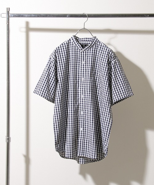 ZIP FIVE（ジップファイブ）の「【ZIP FIVE】 高密度 T/Cブロード 半袖 バンドカラー シャツ（シャツ/ブラウス・メンズ・ブラック/パープル/オフホワイト/ブルー/ダークネイビー/ブラック系/ネイビー系1/ベージュ/ネイビー/オリーブ/チャコール/ホワイト系/ネイビー系/ブルー系・X-LARGE/SMALL/LARGE/MEDIUM）」の12枚目の写真