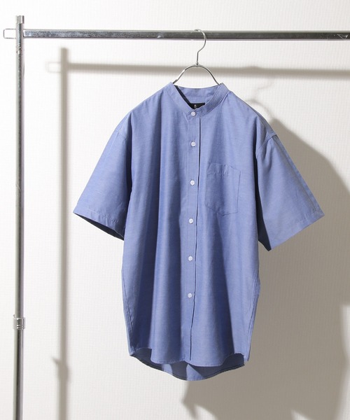 ZIP FIVE（ジップファイブ）の「【ZIP FIVE】 高密度 T/Cブロード 半袖 バンドカラー シャツ（シャツ/ブラウス・メンズ・ブラック/パープル/オフホワイト/ブルー/ダークネイビー/ブラック系/ネイビー系1/ベージュ/ネイビー/オリーブ/チャコール/ホワイト系/ネイビー系/ブルー系・X-LARGE/SMALL/LARGE/MEDIUM）」の8枚目の写真