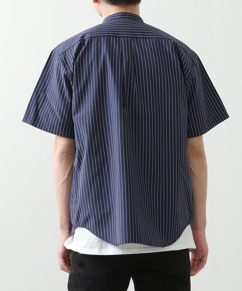 ZIP FIVE（ジップファイブ）の「【ZIP FIVE】 高密度 T/Cブロード 半袖 バンドカラー シャツ（シャツ/ブラウス・メンズ・ブラック/パープル/オフホワイト/ブルー/ダークネイビー/ブラック系/ネイビー系1/ベージュ/ネイビー/オリーブ/チャコール/ホワイト系/ネイビー系/ブルー系・X-LARGE/SMALL/LARGE/MEDIUM）」の22枚目の写真