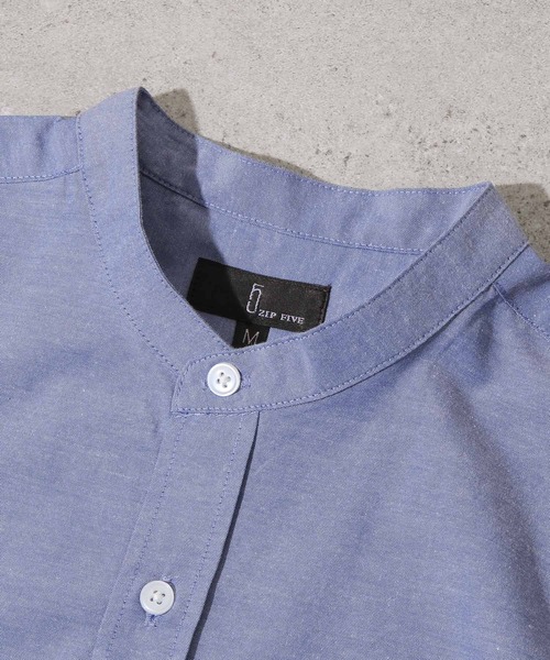 ZIP FIVE（ジップファイブ）の「【ZIP FIVE】 高密度 T/Cブロード 半袖 バンドカラー シャツ（シャツ/ブラウス・メンズ・ブラック/パープル/オフホワイト/ブルー/ダークネイビー/ブラック系/ネイビー系1/ベージュ/ネイビー/オリーブ/チャコール/ホワイト系/ネイビー系/ブルー系・X-LARGE/SMALL/LARGE/MEDIUM）」の15枚目の写真