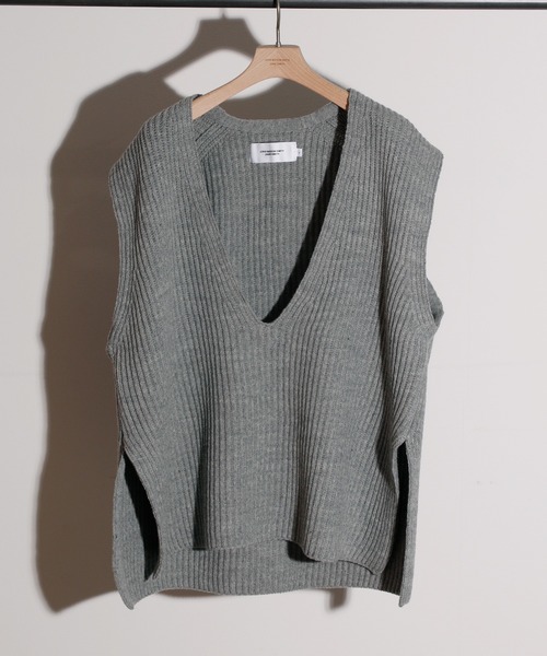 JANESMITH(ジェーンスミス)の「JANESMITH ジェーンスミス / OVER SIZE V NECK KINT オーバーサイズVネックニットベスト / 21WKN-#809S(ベスト・レディース・ホワイト/ブラック/グレー/イエロー系その他・SMALL/MEDIUM/LARGE)」の4枚目の写真