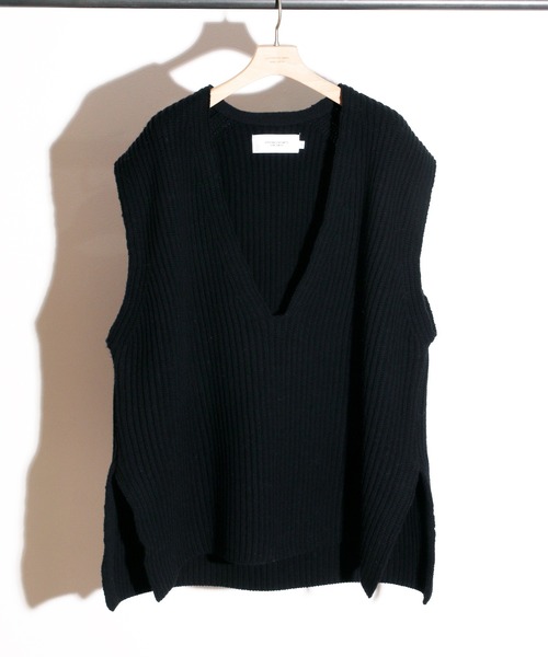 JANESMITH(ジェーンスミス)の「JANESMITH ジェーンスミス / OVER SIZE V NECK KINT オーバーサイズVネックニットベスト / 21WKN-#809S(ベスト・レディース・ホワイト/ブラック/グレー/イエロー系その他・SMALL/MEDIUM/LARGE)」の3枚目の写真