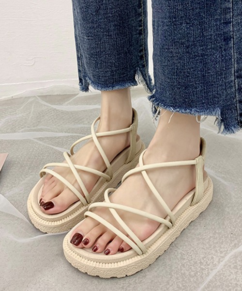 Anuenue(アヌエヌエ)の「オープントゥクロスストラップサンダル(サンダル・レディース・ブラック/ベージュ/ピンク・22.5cm/23.5cm/24.5cm/23.0cm/24.0cm/25.0cm)」の3枚目の写真