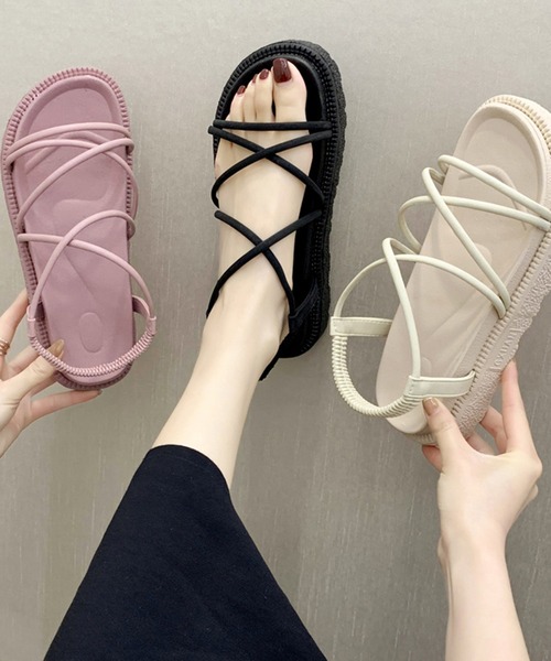 Anuenue(アヌエヌエ)の「オープントゥクロスストラップサンダル(サンダル・レディース・ブラック/ベージュ/ピンク・22.5cm/23.5cm/24.5cm/23.0cm/24.0cm/25.0cm)」の14枚目の写真