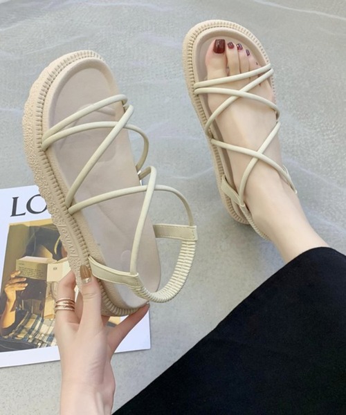 Anuenue(アヌエヌエ)の「オープントゥクロスストラップサンダル(サンダル・レディース・ブラック/ベージュ/ピンク・22.5cm/23.5cm/24.5cm/23.0cm/24.0cm/25.0cm)」の22枚目の写真