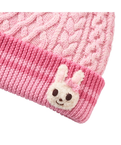 MIKI HOUSE(ミキハウス)の「プッチー&うさこニットフード(ニットキャップ/ビーニー・キッズ・ネイビー/ピンク・フリー(46-52cm))」の16枚目の写真