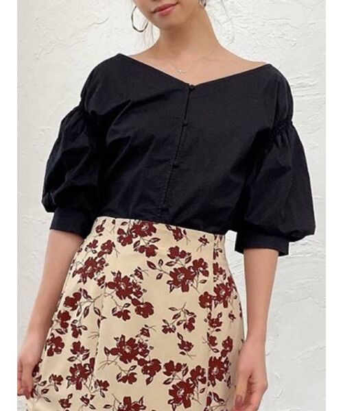 RESEXXY（リゼクシー）の「ボリュームスリーブブラウス（シャツ/ブラウス・レディース・オフホワイト/ブラック/ミント・FREE）」の3枚目の写真