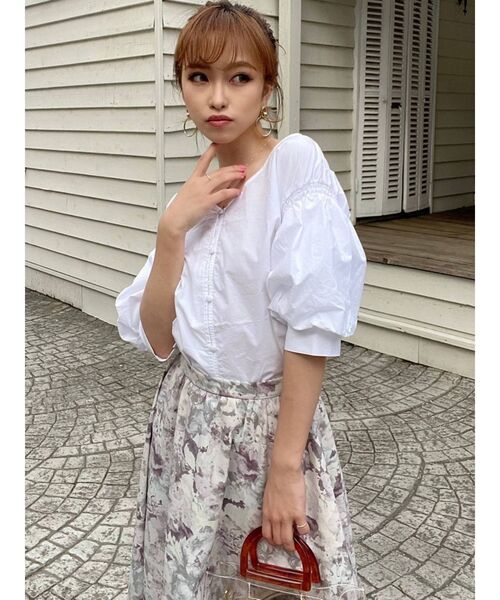 RESEXXY（リゼクシー）の「ボリュームスリーブブラウス（シャツ/ブラウス・レディース・オフホワイト/ブラック/ミント・FREE）」の12枚目の写真