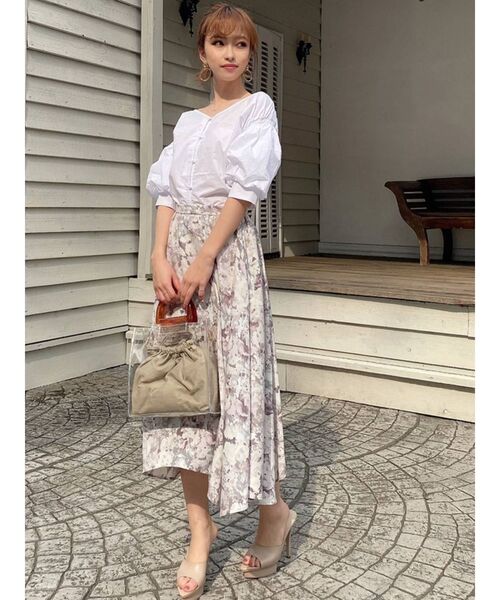 RESEXXY（リゼクシー）の「ボリュームスリーブブラウス（シャツ/ブラウス・レディース・オフホワイト/ブラック/ミント・FREE）」の4枚目の写真