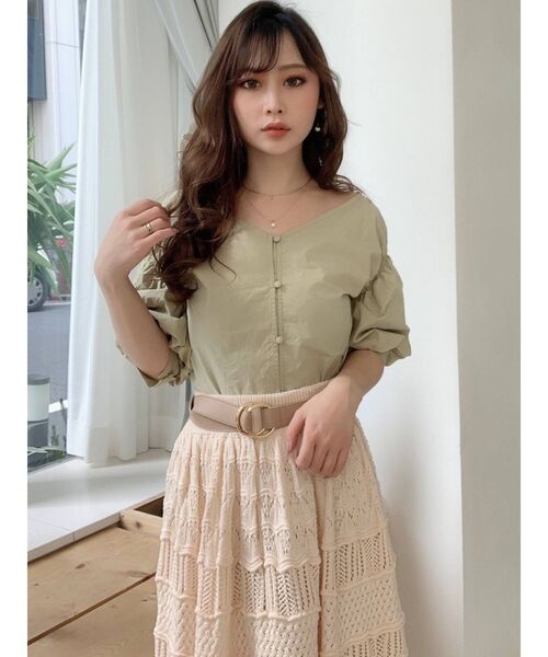 RESEXXY（リゼクシー）の「ボリュームスリーブブラウス（シャツ/ブラウス・レディース・オフホワイト/ブラック/ミント・FREE）」の5枚目の写真