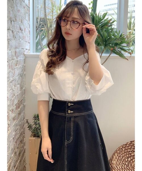 RESEXXY（リゼクシー）の「ボリュームスリーブブラウス（シャツ/ブラウス・レディース・オフホワイト/ブラック/ミント・FREE）」の10枚目の写真