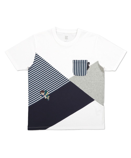 グラニフ のファッション スケボー 名探偵コナン コラボtシャツ ホワイト Tシャツ カットソー Store Design Tshirts ストア ティーシャツ Store Graniph デザイン Tshirts コナン Design