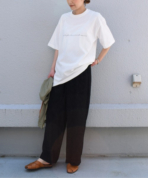 PICCIN（ピッチン）の「メッセージプリントビックTシャツ（Tシャツ/カットソー・レディース・オフホワイト/ブラック・M）」の8枚目の写真