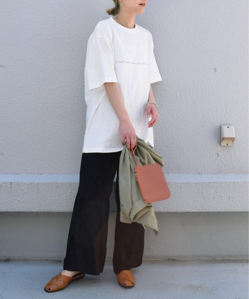 PICCIN（ピッチン）の「メッセージプリントビックTシャツ（Tシャツ/カットソー・レディース・オフホワイト/ブラック・M）」の9枚目の写真