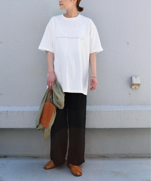 PICCIN（ピッチン）の「メッセージプリントビックTシャツ（Tシャツ/カットソー・レディース・オフホワイト/ブラック・M）」の11枚目の写真