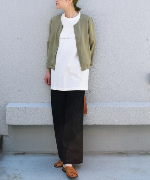 PICCIN（ピッチン）の「メッセージプリントビックTシャツ（Tシャツ/カットソー・レディース・オフホワイト/ブラック・M）」の4枚目の写真