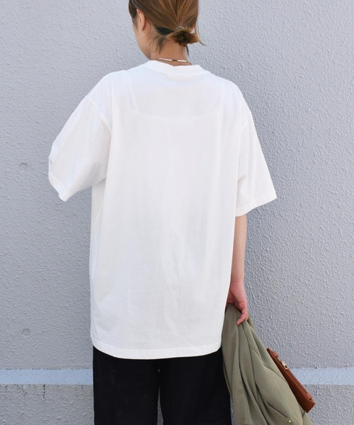 PICCIN（ピッチン）の「メッセージプリントビックTシャツ（Tシャツ/カットソー・レディース・オフホワイト/ブラック・M）」の7枚目の写真