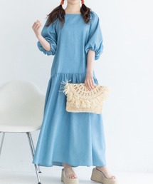 Mysa&Liina | バックオープン ゆったりデニムワンピース(ワンピース)