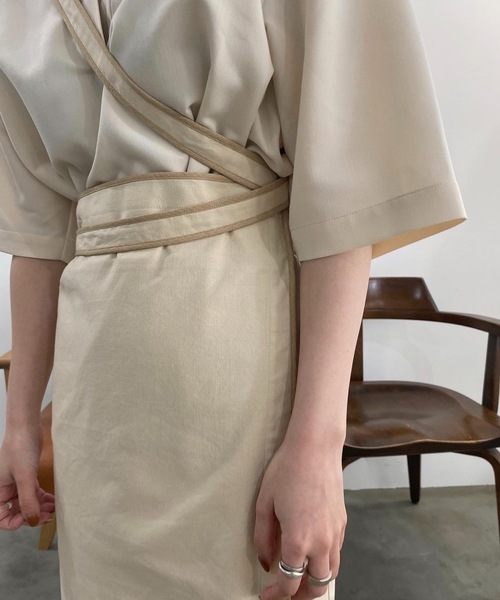 lawgy（ラウジー）の「bicolor wrap skirt（スカート・レディース・アイボリー/ベージュ・FREE）」の17枚目の写真